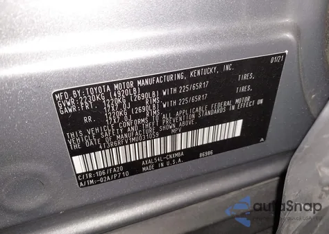 2021 Toyota Rav4 Hybrid Xle z USA, uszkodzony, nr VIN 4T3R6RFV1MU031059